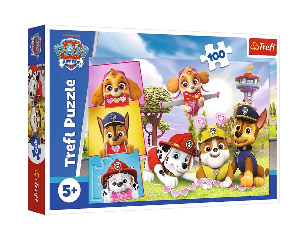Puzzle 100 dílků - Neohrožené dívky z Tlapkové Patroly - Trefl Puzzle 16520 — Celkový pohled