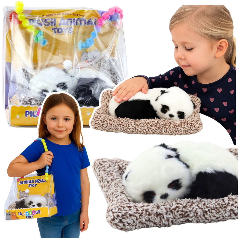 LEAN Toys Spící Panda na Polštáři s Průhlednou Taškou +3 let — Celkový pohled