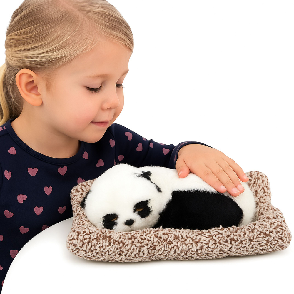 LEAN Toys Spící Panda na Polštáři s Průhlednou Taškou +3 let — V provozu