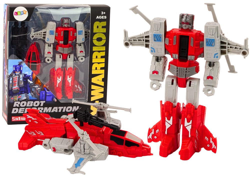 Transformační Robot-Helikoptéra X-Warrior 2v1 Červená Pro Děti Od 3 Let