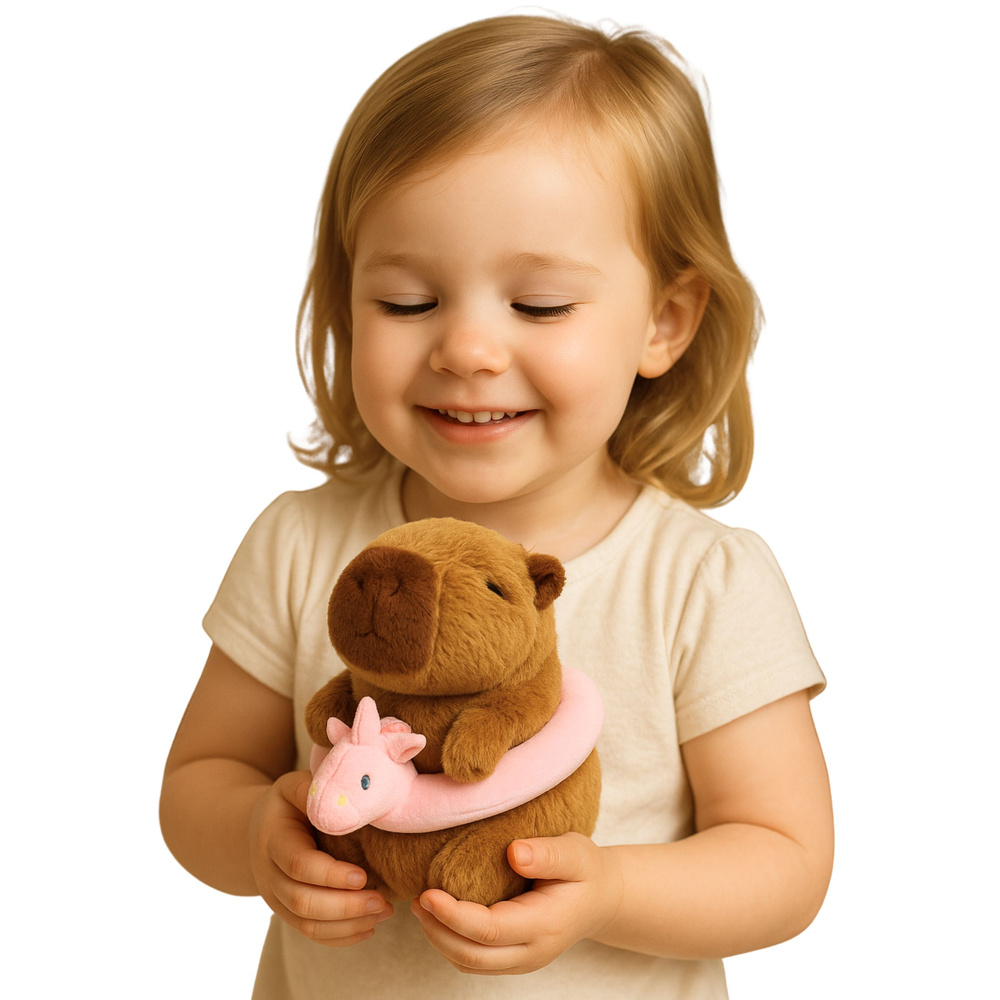 Plyšová kapibara s jednorožcem od LEAN Toys, 20 cm, pro děti od 3 let — Detail
