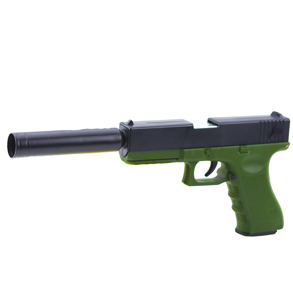 Zelená Dětská Pistolka LEAN Toys s Pěnovými Naboji — Detail pistole