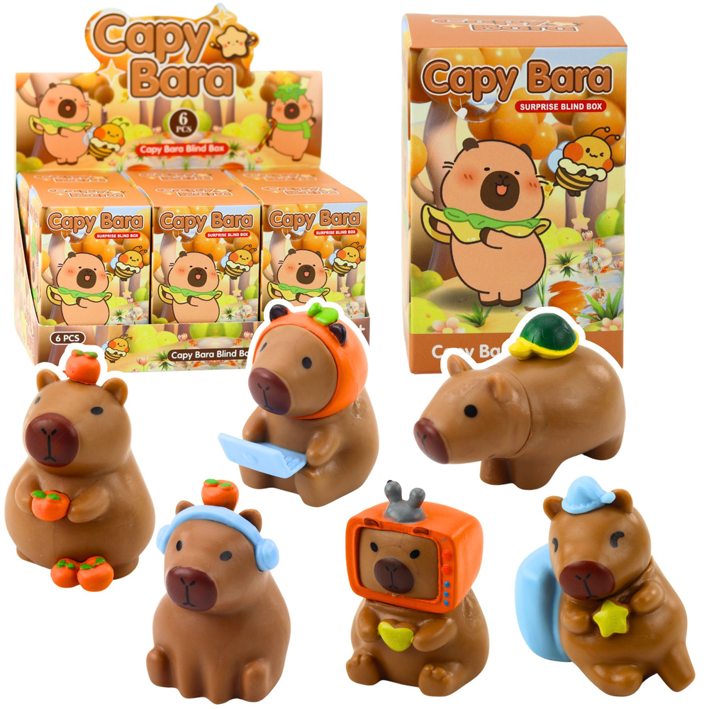 Kapibara Sběratelská Figurky - Blind Box Kolekce (6 modelů) — Celkový pohled