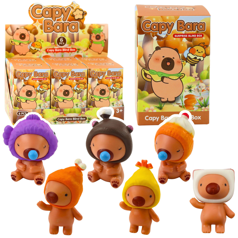 Miniaturní kapibary LEAN Toys, výška 11 cm, pro děti od 3 let — Celkový pohled