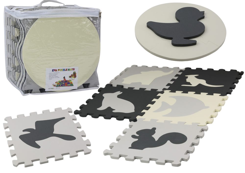 Kontrastní Edukační Pěnová Puzzle Mata EVA - Šedá 28ks