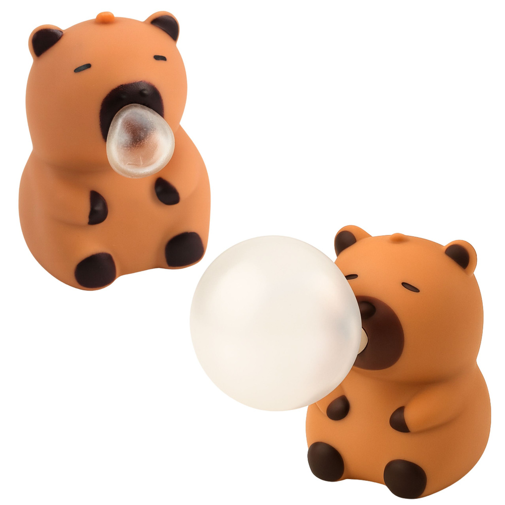 Antistresová hračka LEAN Toys - Kapibara s vyskakujícími očima 8 cm, hnědá — Detail