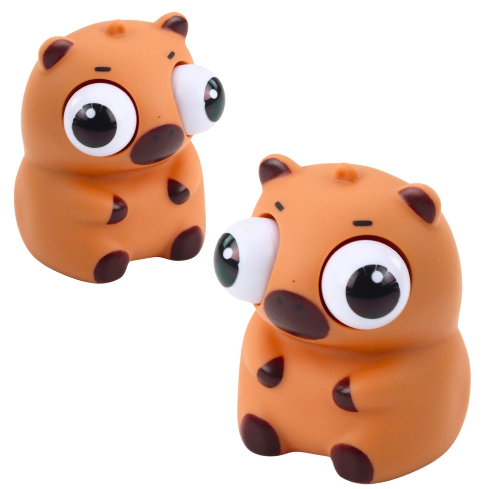 Antistresová hračka LEAN Toys - Kapibara s vyskakujícími očima 8 cm, hnědá — V provozu