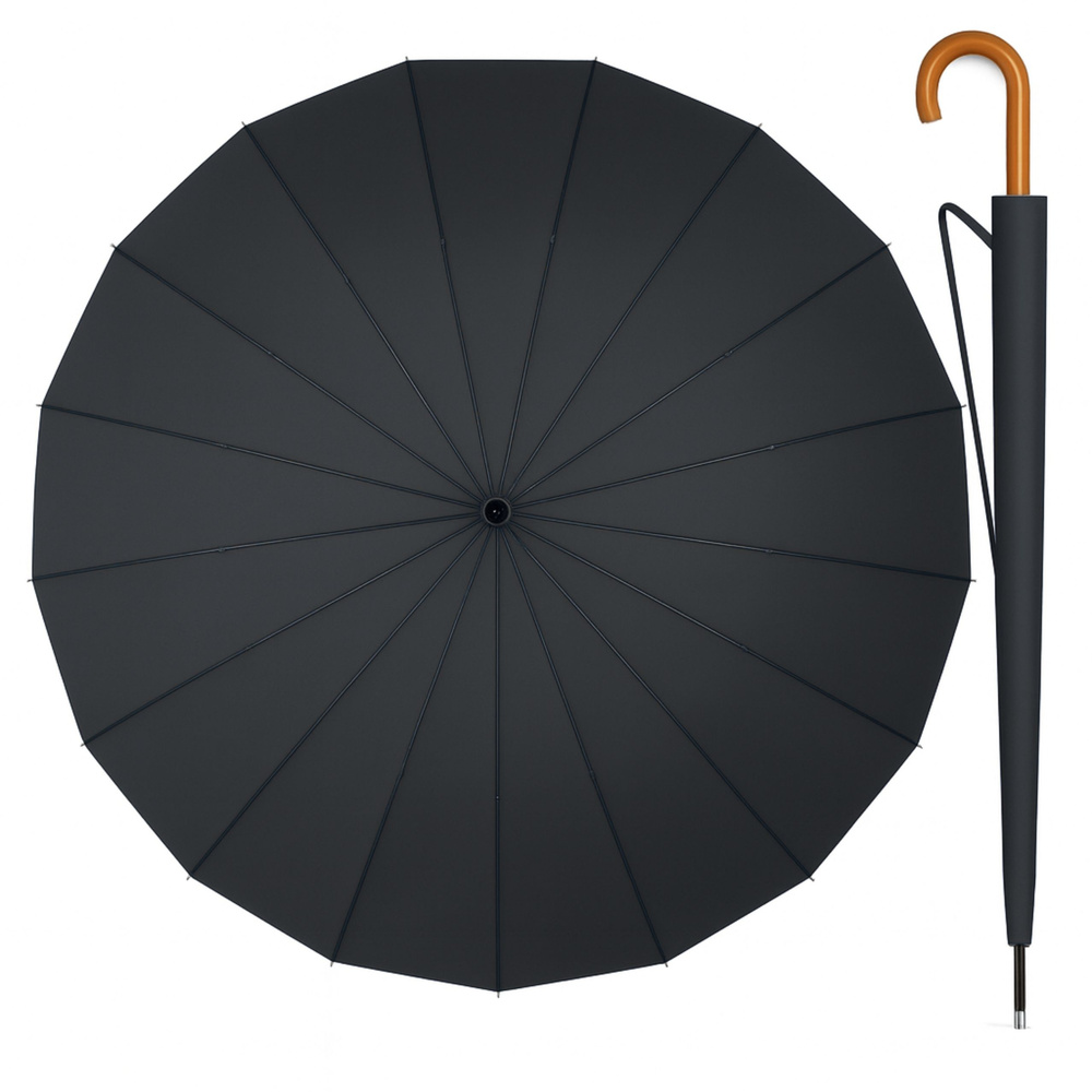 Parasol LEAN 115 cm s 24 žebry a pokrvičem na rameno — V provozu