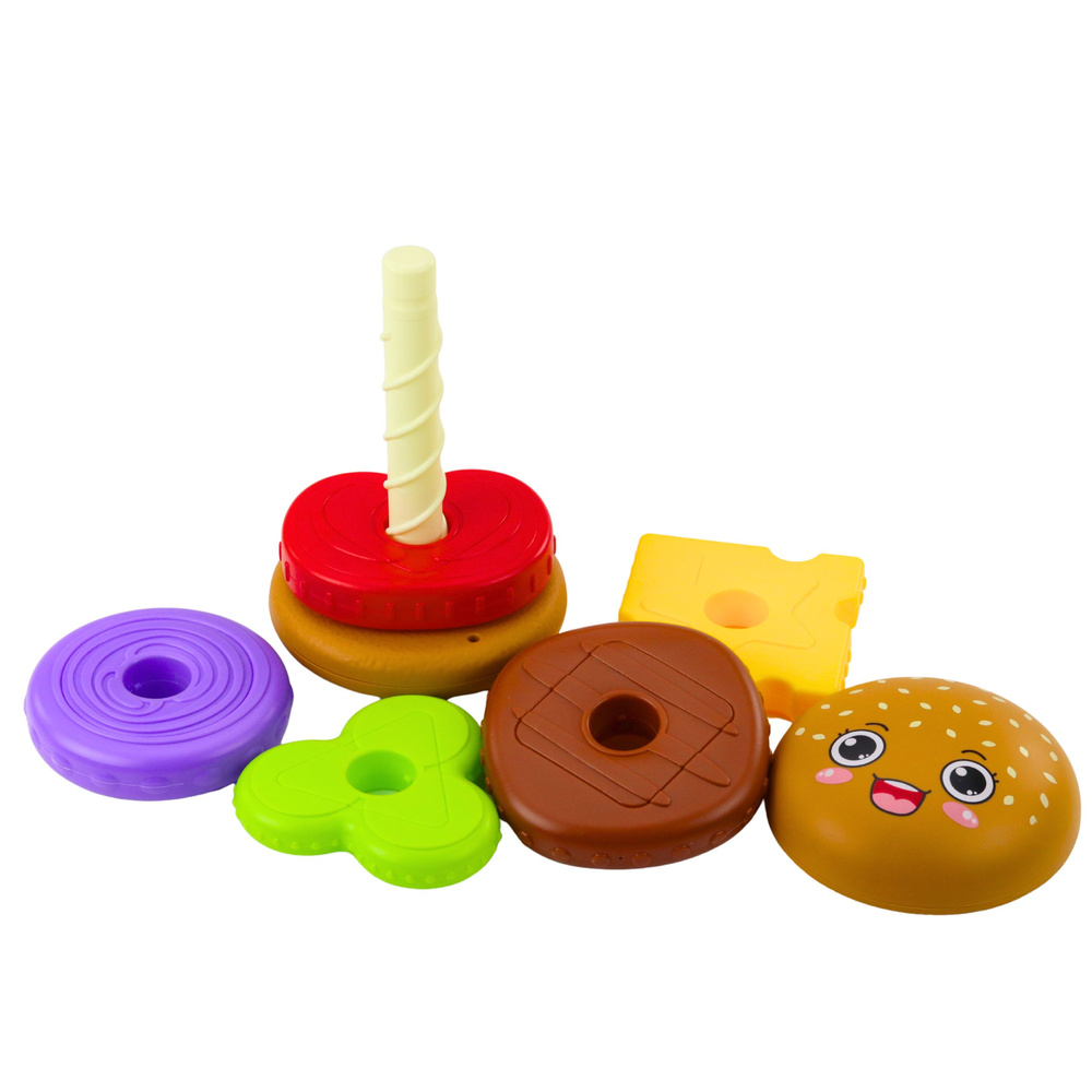 Skládanka hamburger LEAN Toys 7 kusů — V provozu