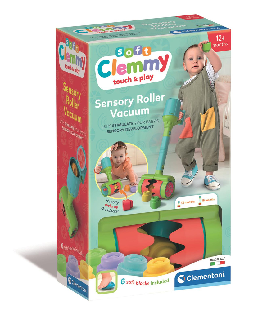 Clementoni Sensorický Vysavač se Soft Kostkami a Sorterem, pro Děti od 12 měsíců — Celkový pohled