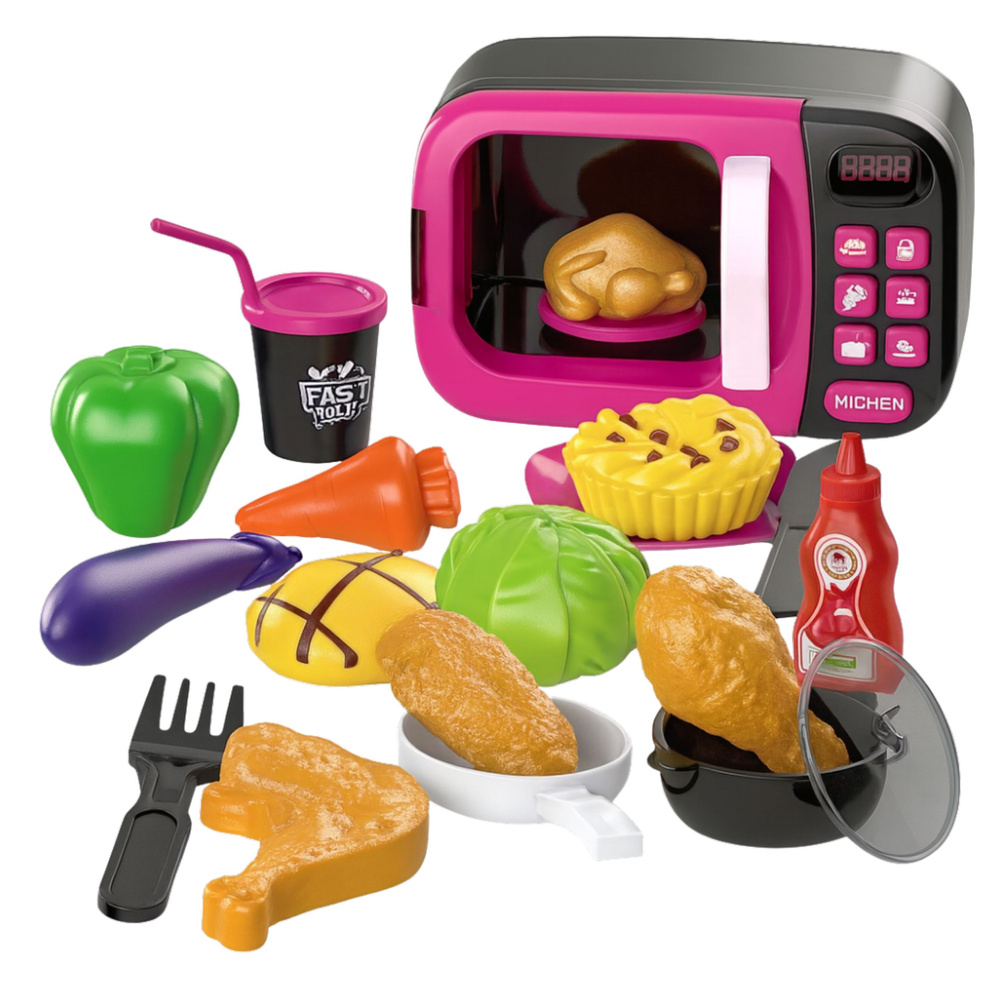 Mikrovlnná trouba LEAN Toys s otočným tálem a zvuky – růžová — Detail trubičky