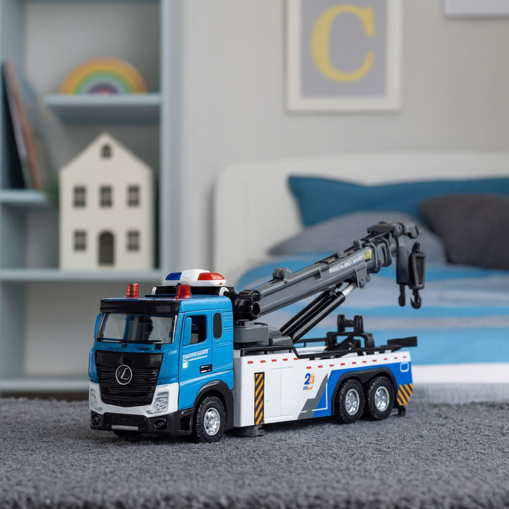Záchranářská těžká technika LEAN Toys se světlem a zvukem — V provozu