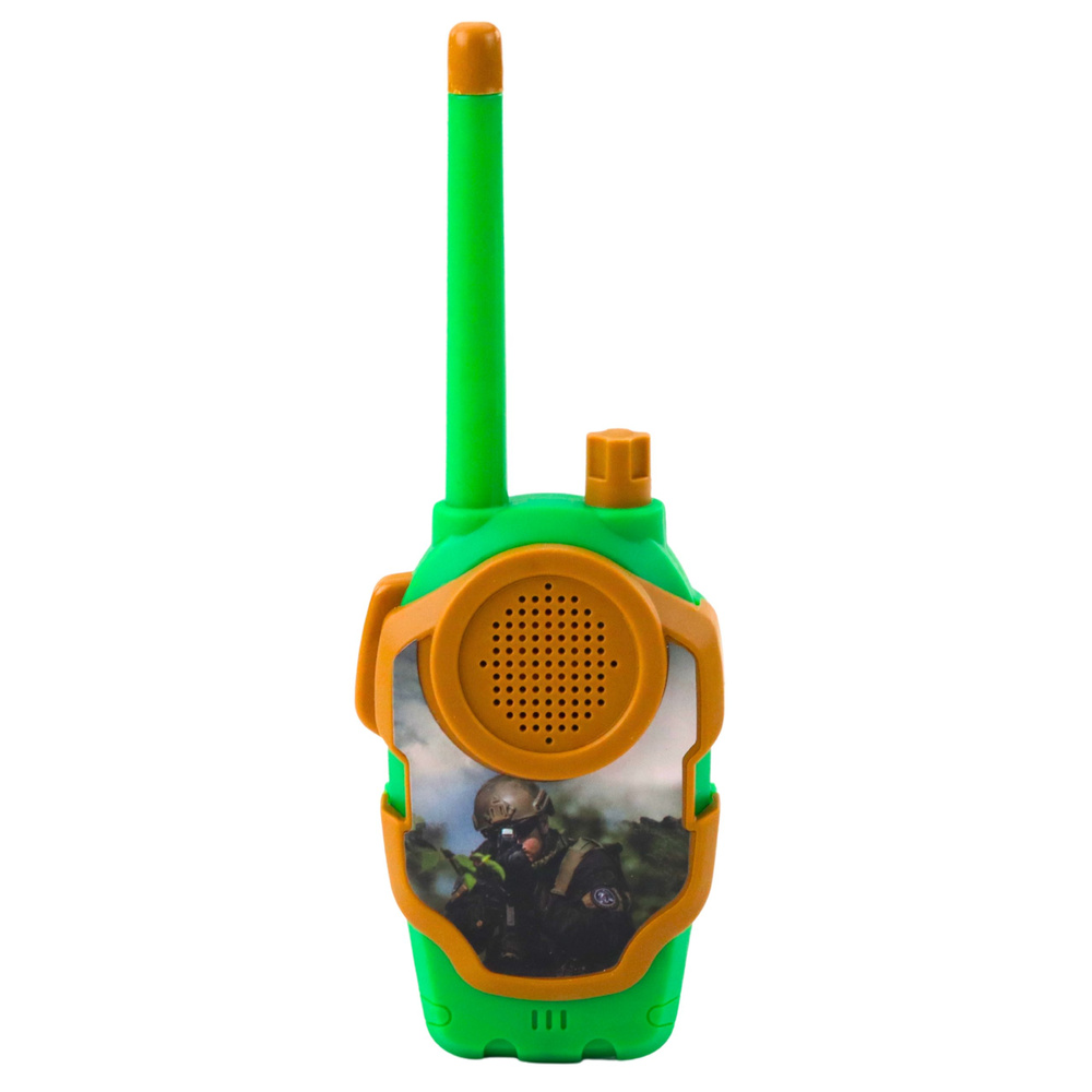 Vojenské vysílačky LEAN Toys, 10 m, zeleno-oranžové, pro kluky od 3 let — Detail