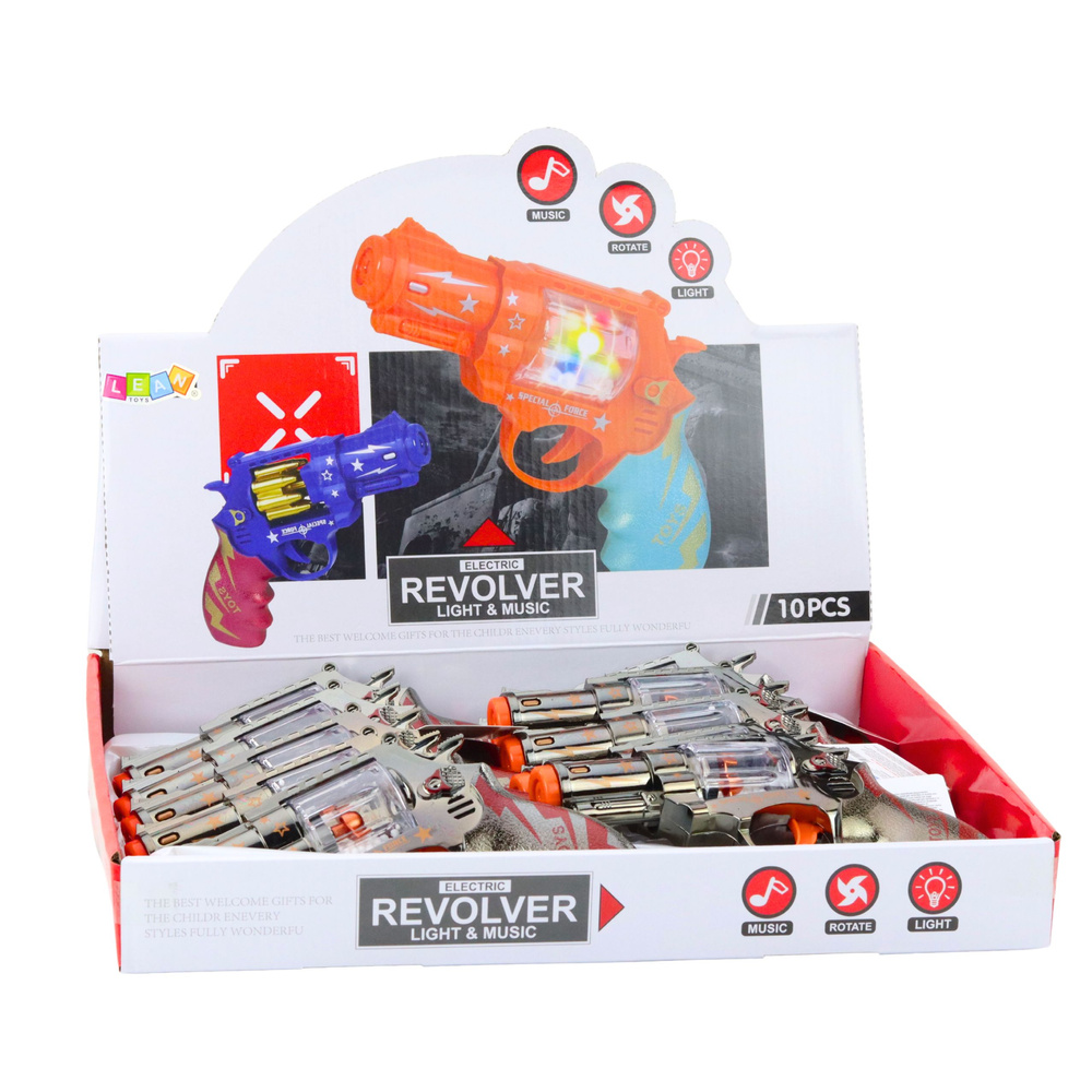 Revolver LEAN Toys s efekty pro děti od 3 let — V provozu