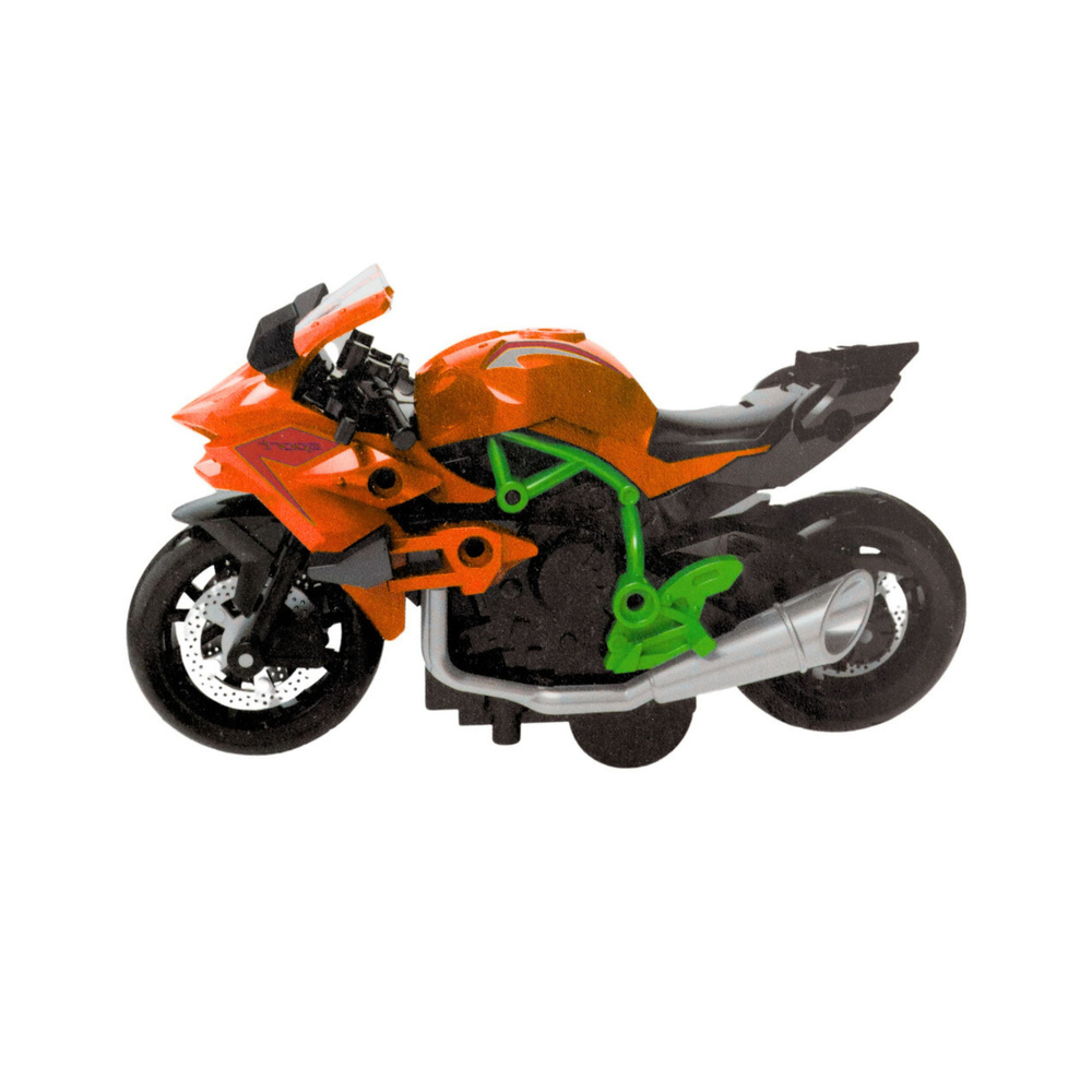 DIY Kovový Model Motocyklu 1:14 - Oranžovo-Zelený — Detail