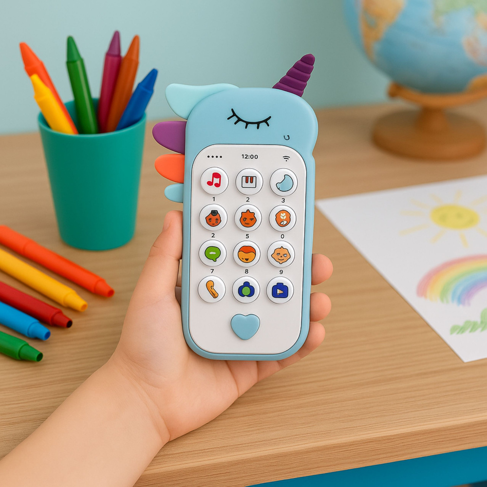 Telefon LEAN Toys s Melodiemi a Světly pro Děti od 3 Let — Detail