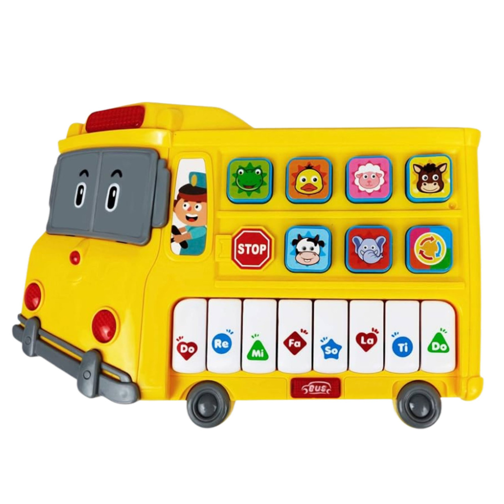 Elektronické Edukační Piáno Žlutý Autobus LEAN Toys — Detail
