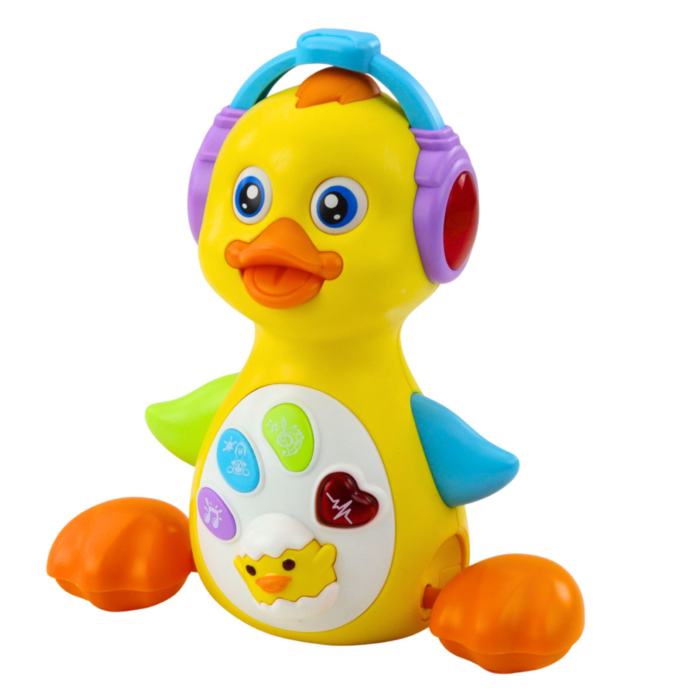 Interaktivní Hudební Kachna LEAN Toys se Světelnými Efekty a Pohybem — Detail