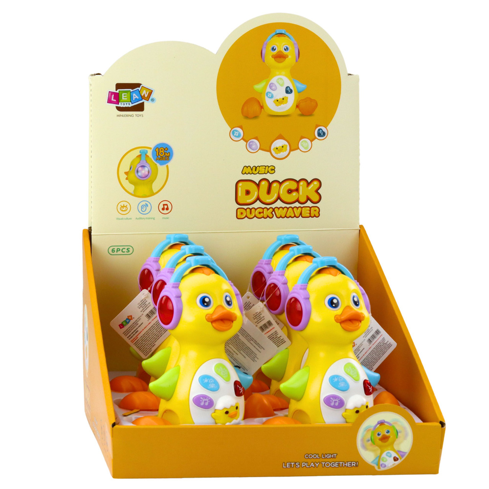 Interaktivní Hudební Kachna LEAN Toys se Světelnými Efekty a Pohybem — V provozu