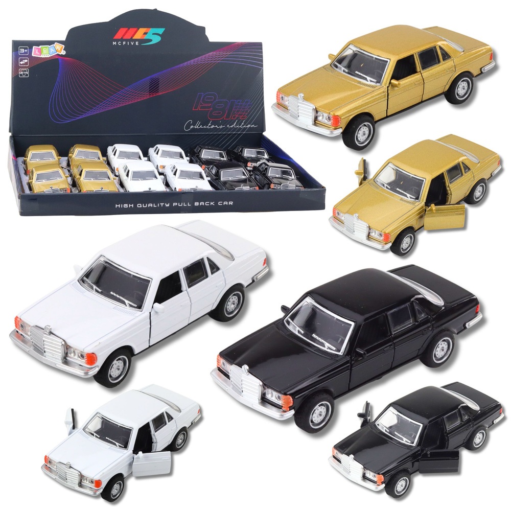 Kovové Retro Auto 1:32 se Světly, Zvuky a Pohyblivými Dveřmi — Celkový pohled