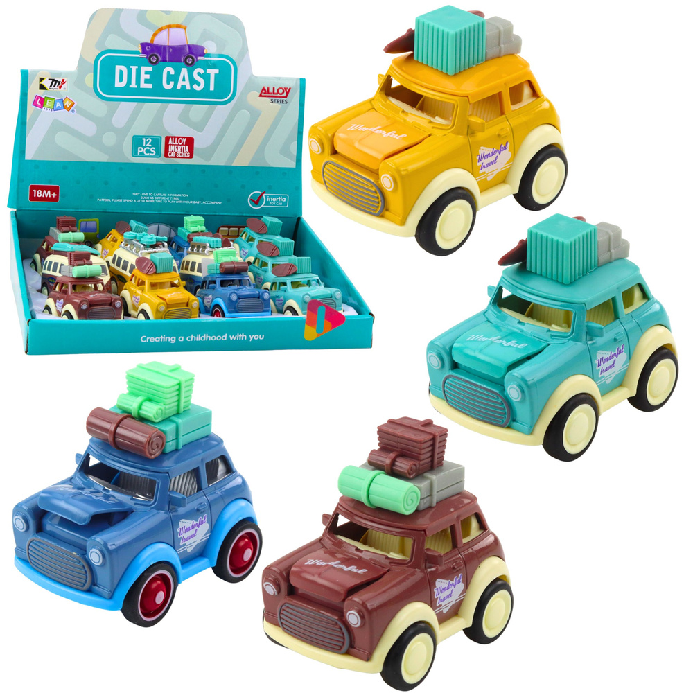 Kovové výletné autíčko s poskakujúcou maskou LEAN Toys 9 cm – trenie poháňané pre deti od 3 rokov