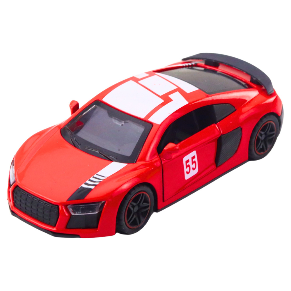 Kovový sportovní vůz LEAN Toys s pohonem pull-back a otevíratelnými dveřmi, vhodný od 3 let — Detail vozidla