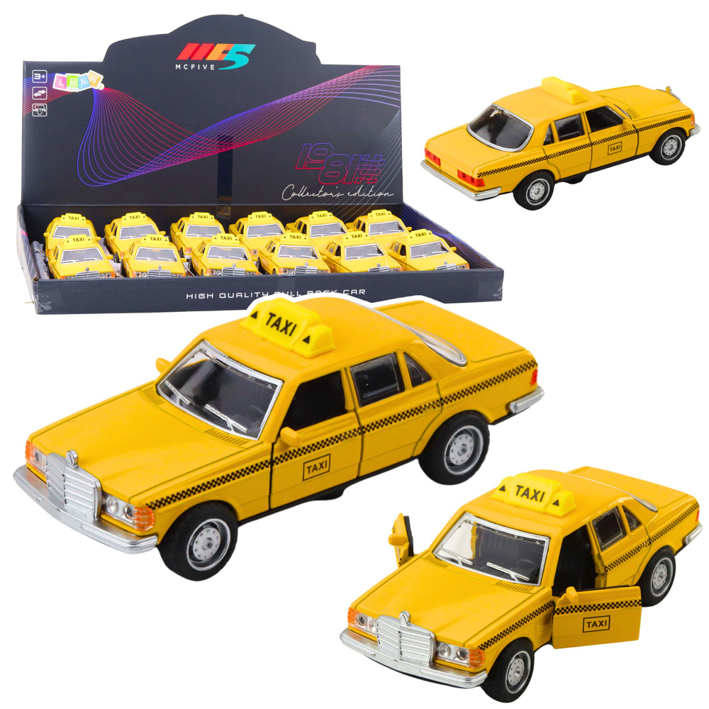 Kovový model autíčka taxi 1:32 LEAN Toys — Celkový pohled