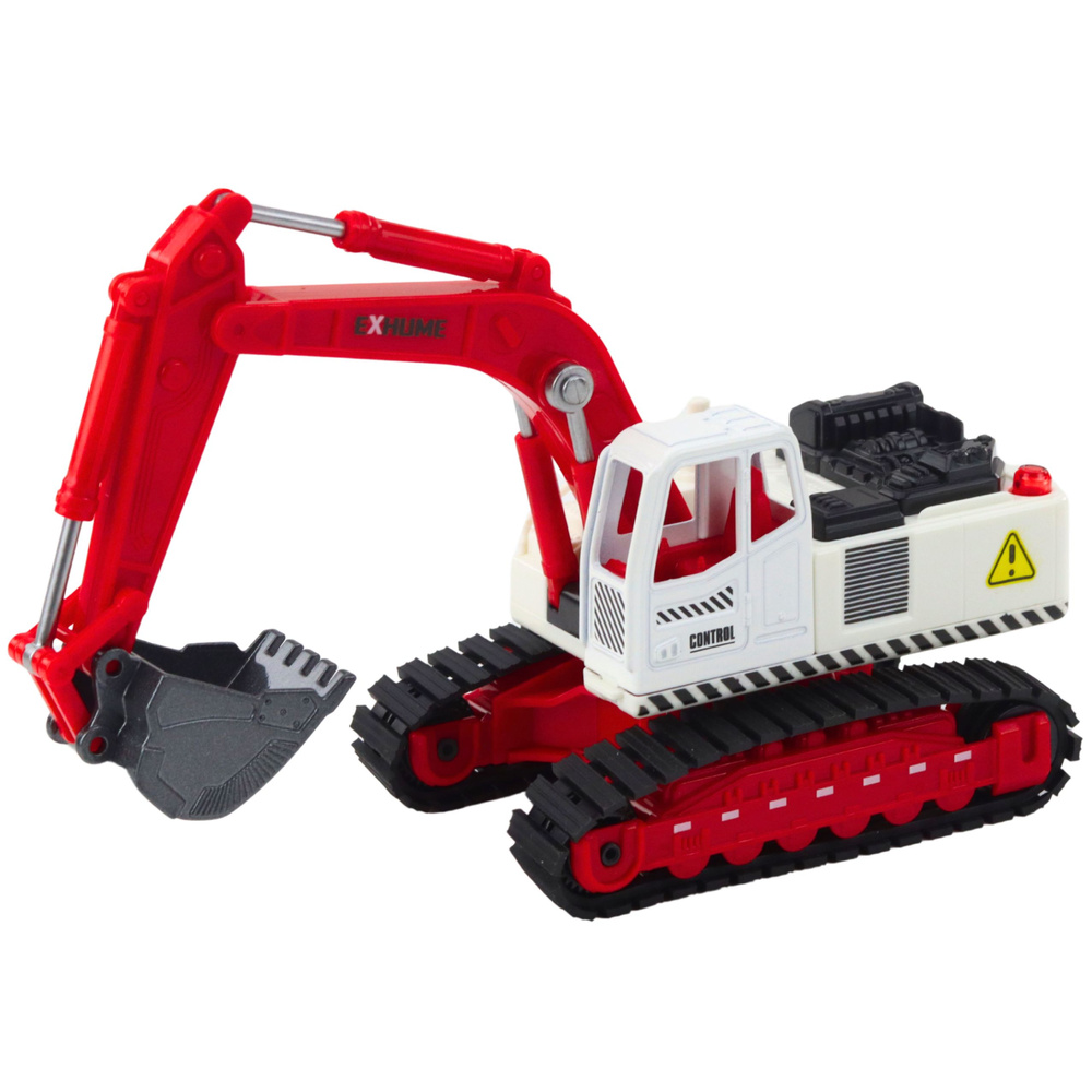 Kovový pásový bagr LEAN Toys se světelnými efekty a otočnou kabinou — Detail s otáčející kabinou