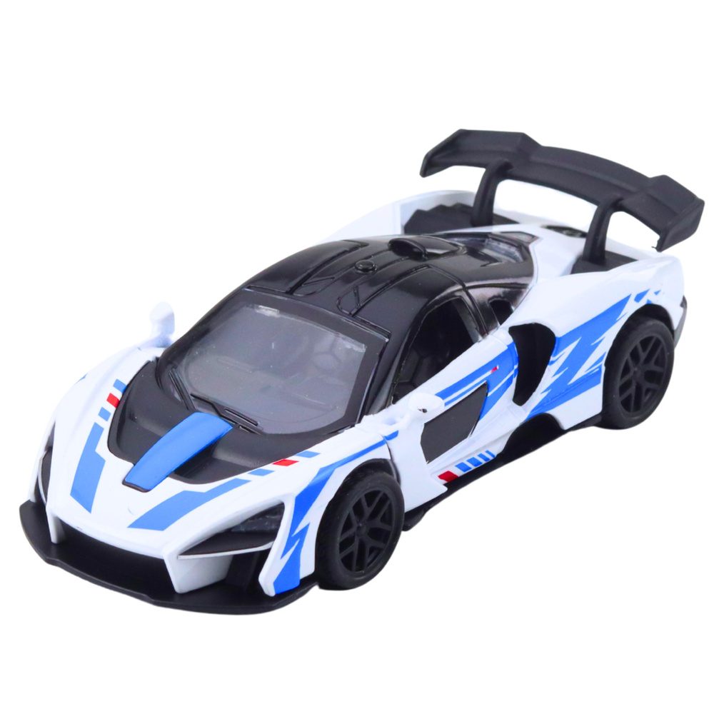 Kovový závodní automobil LEAN Toys s otevíratelnými dveřmi a pull-back pohonem — Detail vozidla