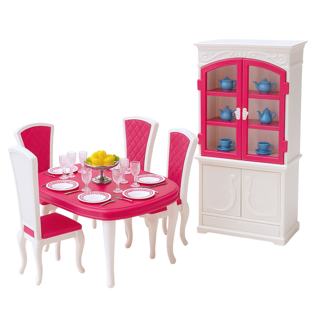 Jídelní Set pro Panenky LEAN Toys, bezpečný materiál pro děti od 3 let — Detail setu