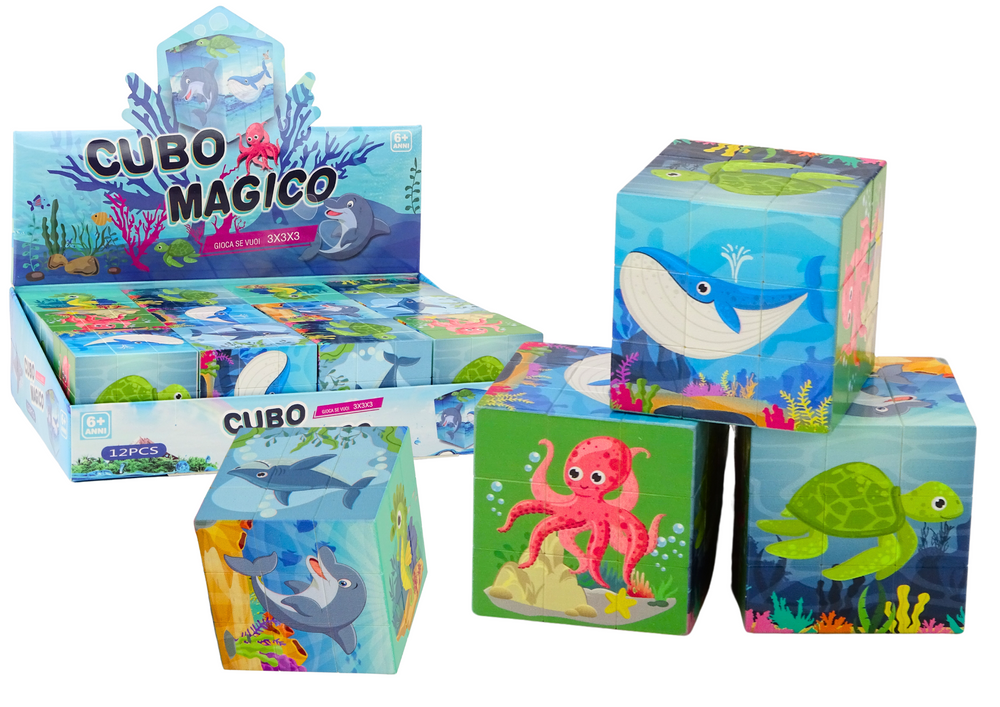 Magická Kostka Skládačka Vzdělávací Mořská Zvířata Puzzle Logická Hra