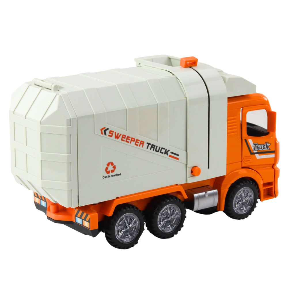 Městské popelářské auto LEAN Toys s světelnými a zvukovými efekty, vhodné pro děti od 3 let — V provozu