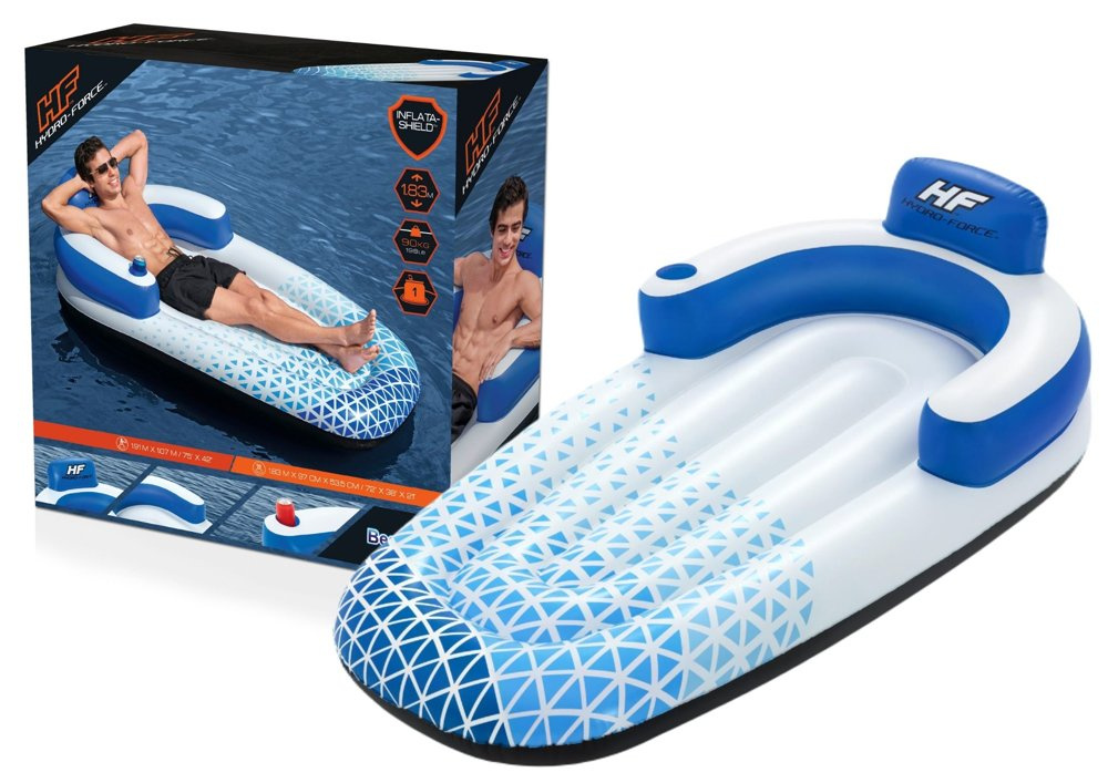 Nafukovacie kreslo-matrac do vody 191 x 107 cm Bestway – pohodlný odpočinok s opierkou