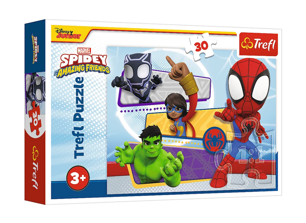 Puzzle 30 dielov – Odvážny Spidey a priatelia – Marvel – Trefl 18322