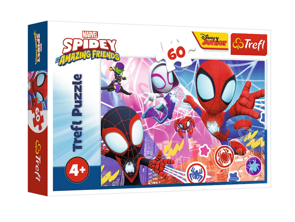 Puzzle s 60 dielikmi – Hrdinské dobrodružstvá Spideyho a super priateľov – Marvel Trefl 17410