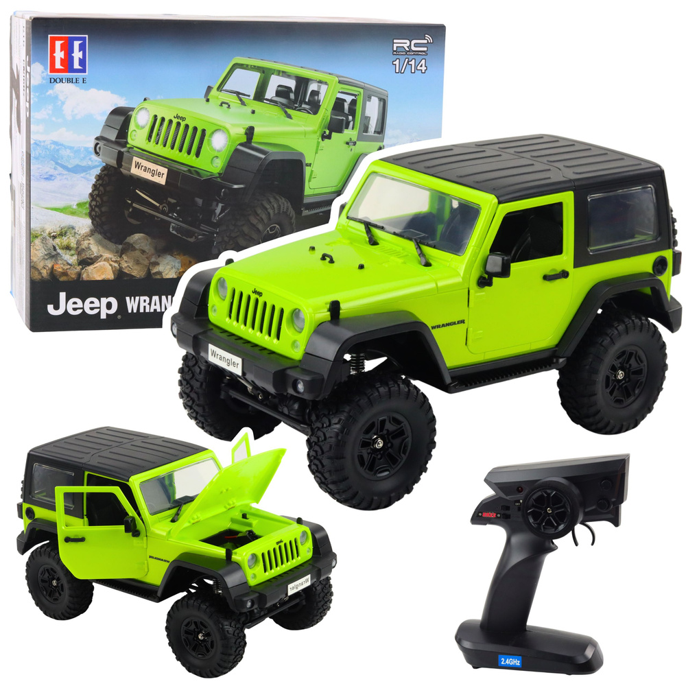 RC Jeep Wrangler Rock Crawler 1:14 Zelený terénny model 4x4 s diaľkovým ovládaním