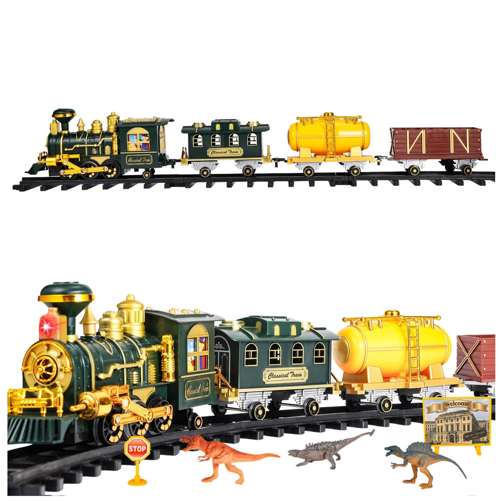 Vláček LEAN Toys s dinozaura, světlem a zvukem 39 dílů — Detail