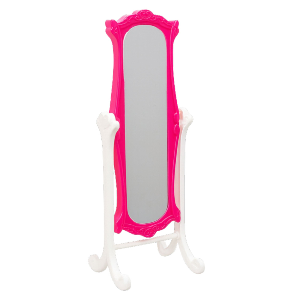 Růžový nábytek pro panenky s šatní skříní a zrcadlem LEAN Toys — Detail skříně