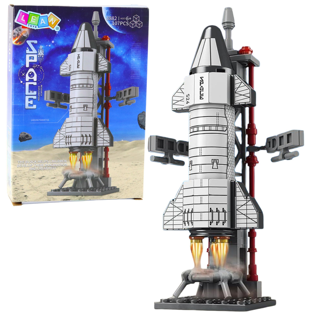 Stavebnice kosmická raketová věž 107 ks - objevte vesmírné dobrodružství — Celkový pohled