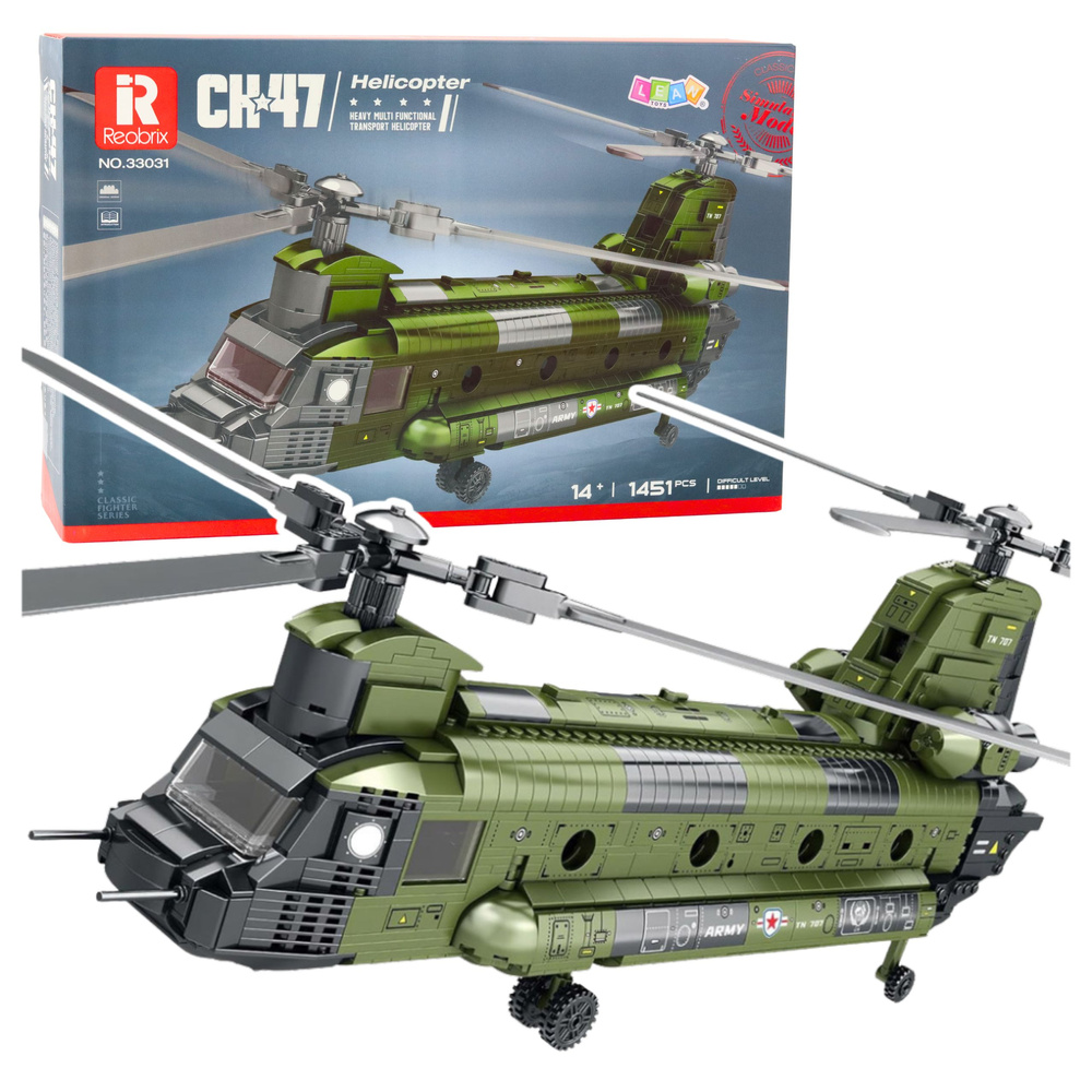 Stavebnicová súprava vojenského vrtuľníka CH-47 Chinook – 1451 dielov