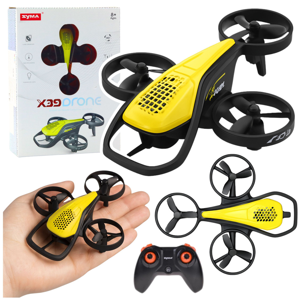 RC dron Syma X36 Mini, žltý, akrobatické triky, pre vekovú skupinu 8+