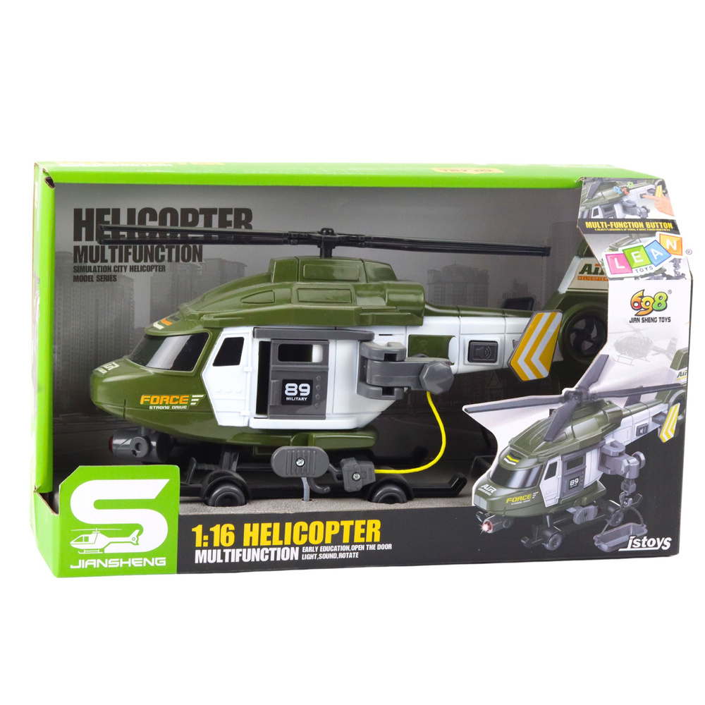 Vojenský záchranářský helikoptér s efekty 1:16 — V provozu