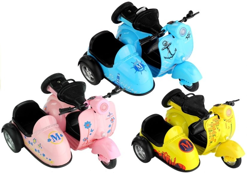 Modely motorek 3 farby LEAN Toys 1:14 - jazdí svieti hrajú interaktívna hračka