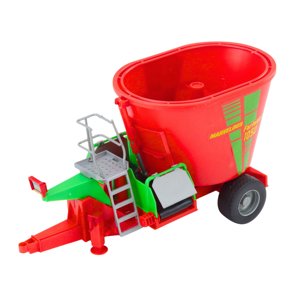 Zemědělský traktor LEAN Toys s míchacím přívěsem zelený — V provozu