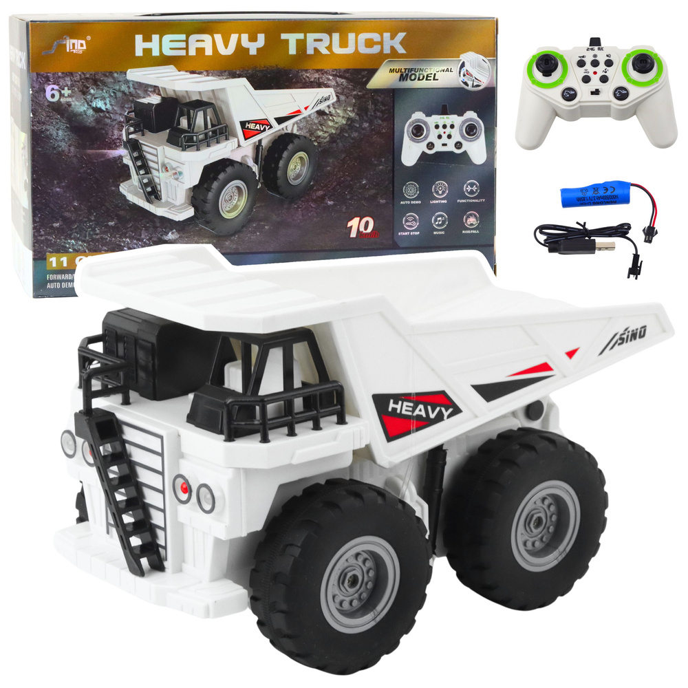RC zdvíhací a sklápací vozík, biely, mierka 1:24, s LED a zvukmi