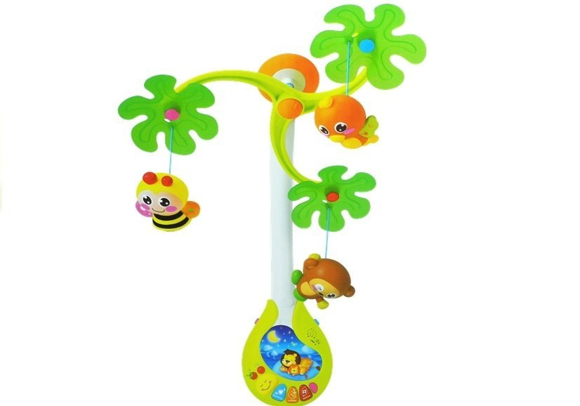Karuselová hracia skrinka s chrastítkami LEAN Toys - farebný karusel s melodiemi pre dieťa
