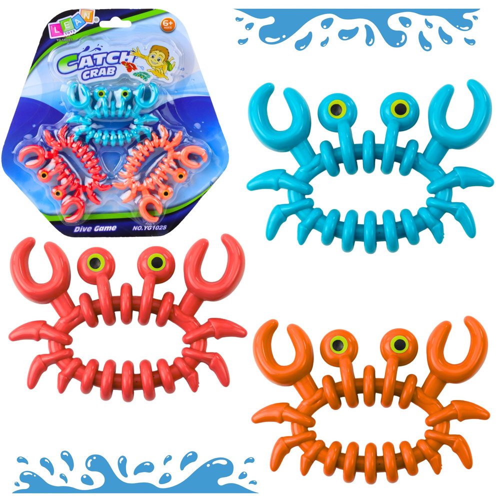 Kráby LEAN Toys – vodní hra pro děti od 6 let (3 kusy, 9 x 6 cm) — Celkový pohled