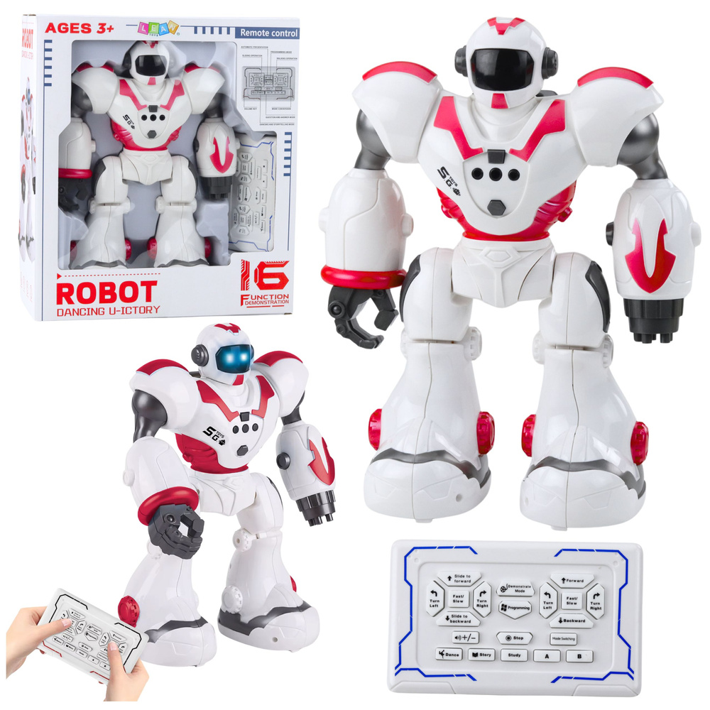 Interaktívny RC robot U ICTORY s 16 funkciami – ružový, svetlá a zvuky