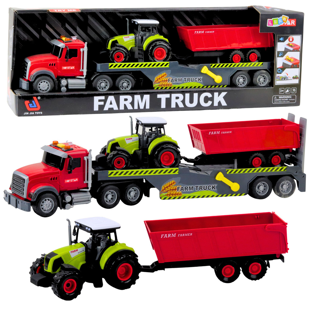 Traktor a kamion LEAN Toys se světlem a zvukem pro chlapce od 3 let — Celkový pohled