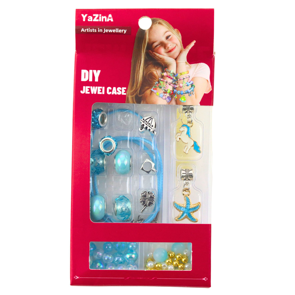Sada pro Tvorbu Náramků LEAN Toys - Koraliky a Závěsky Mix pro Dívky +3 let — Detail produktu